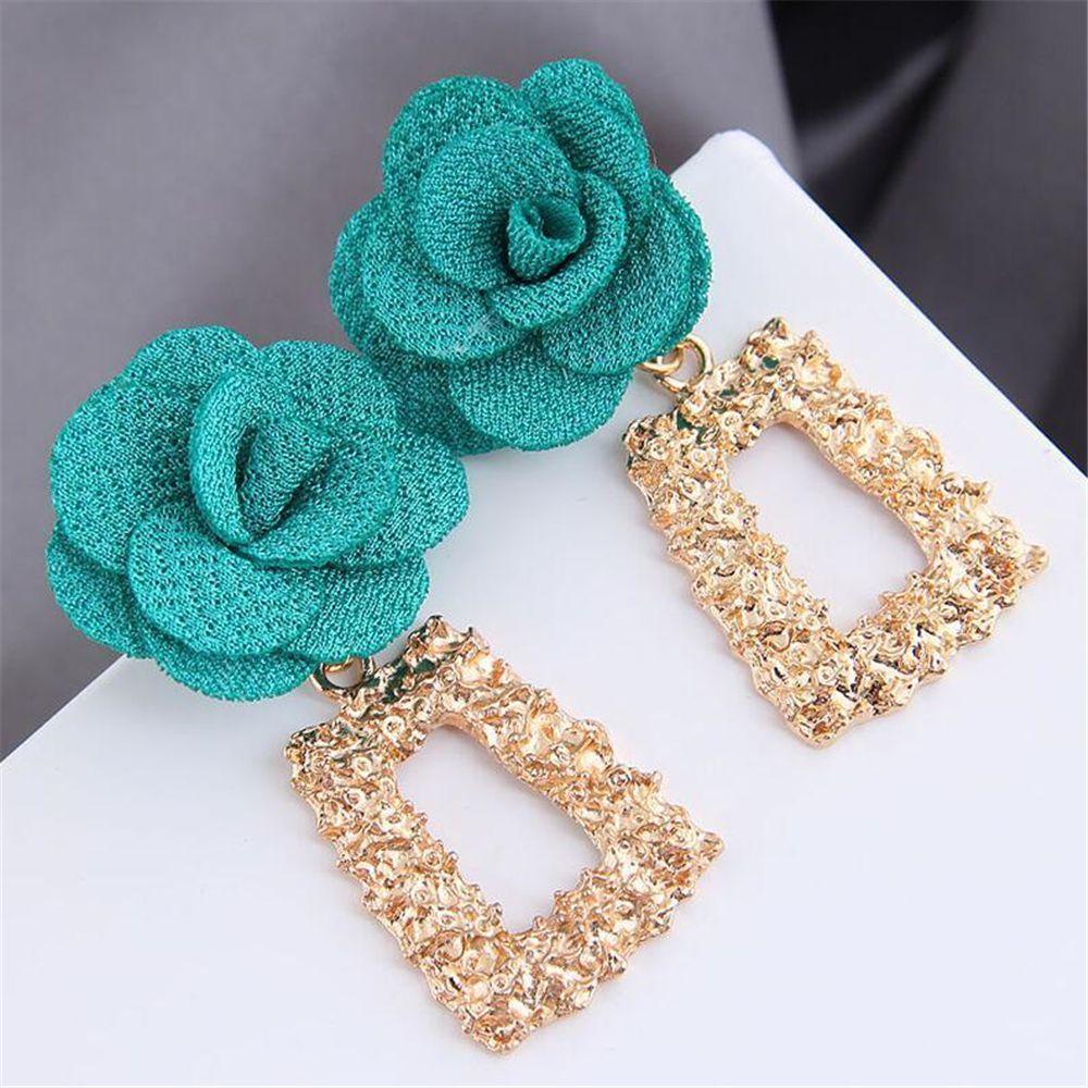 R-bunga Anting Lingkaran Multi-layer Emas Trendi Desain Sederhana Aksesoris Telinga Berlian Berlian Imitasi Stud