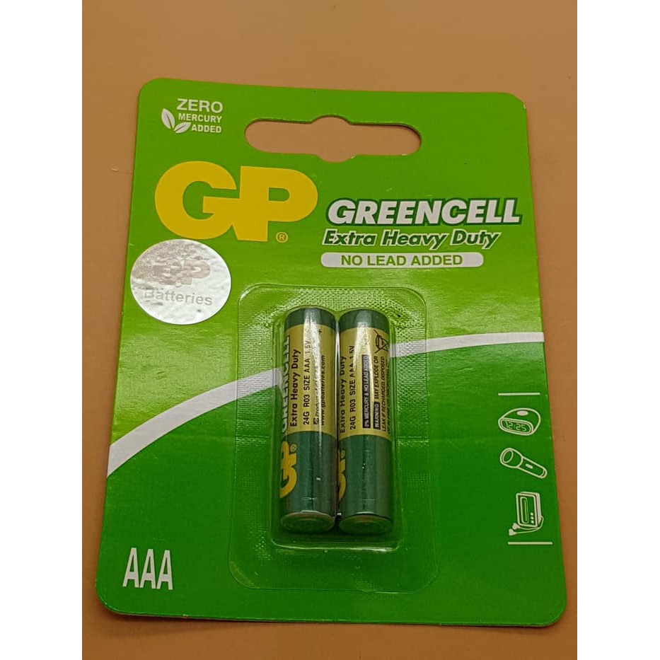 Gp Baterai Greencell Aaa 2Pcs ( Gp Original Di Lengkapi Hologram )