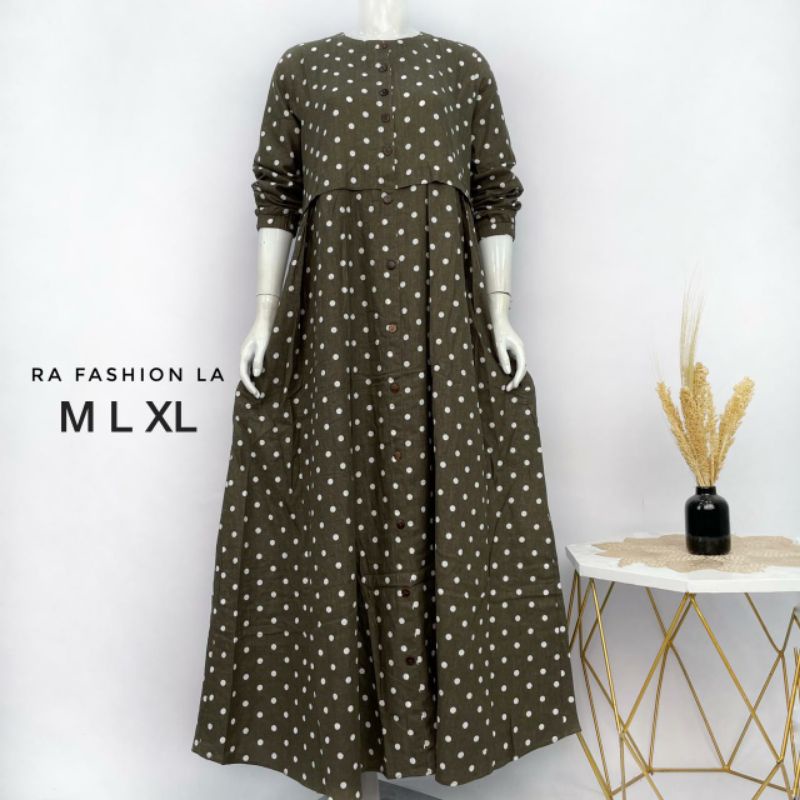 Gamis ra fashion, bayar tempat , linen import/ cod / gamis linen import