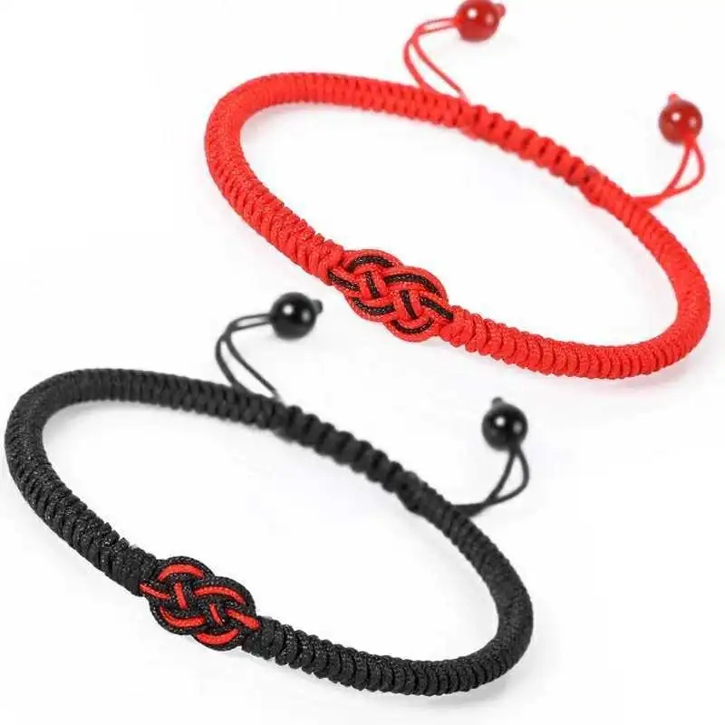 Concentric Knot Hand Woven Couple Bracelets/ Adjustable Diamond Knot Festive Braided Rope Bracelets