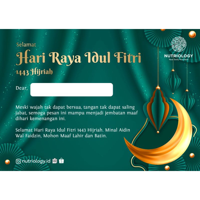 Kartu Ucapan Greeting Gift Card tema Lebaran Idul Fitri 1443 Hijriah