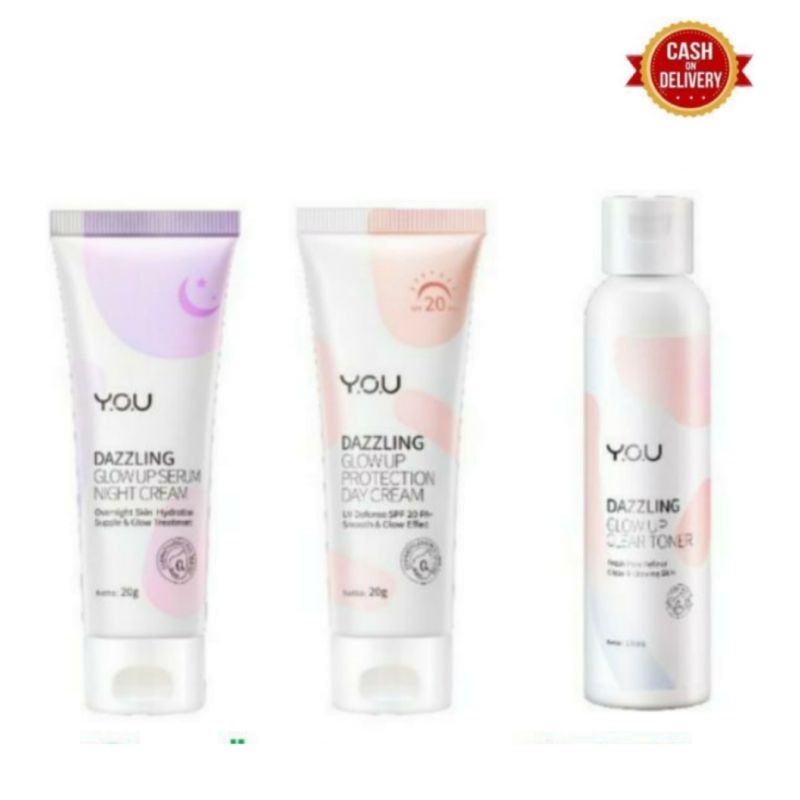 You Dazzling Glow Up Series Day Cream Night Cream Toner Facial Foam Body Cream Tone Up