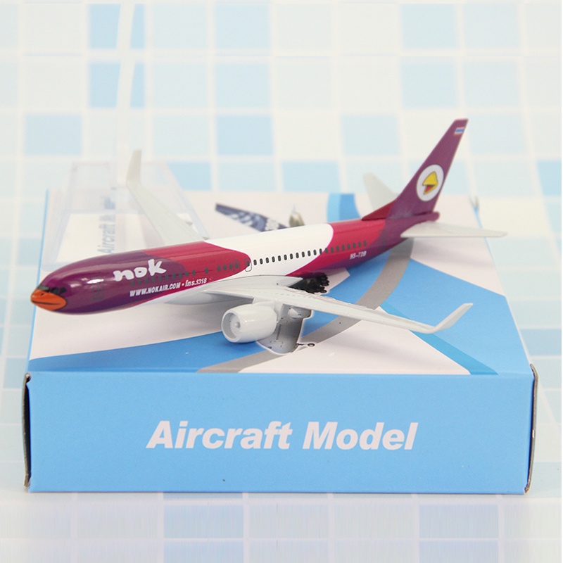 Thailand Air NOK Boeing 737model Pesawat Diecast Metal Thai Airways Ungu Biru Kuning Putih Bird B737 Pesawat Airplane