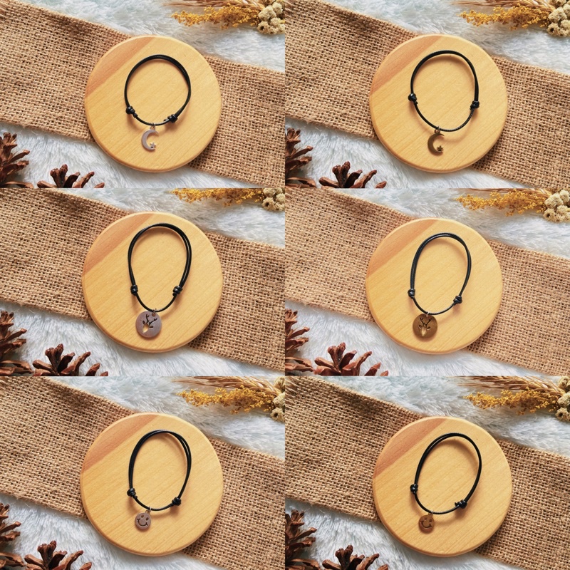 ASB - Gelang Tali Korea Waterproof Karakter Perak