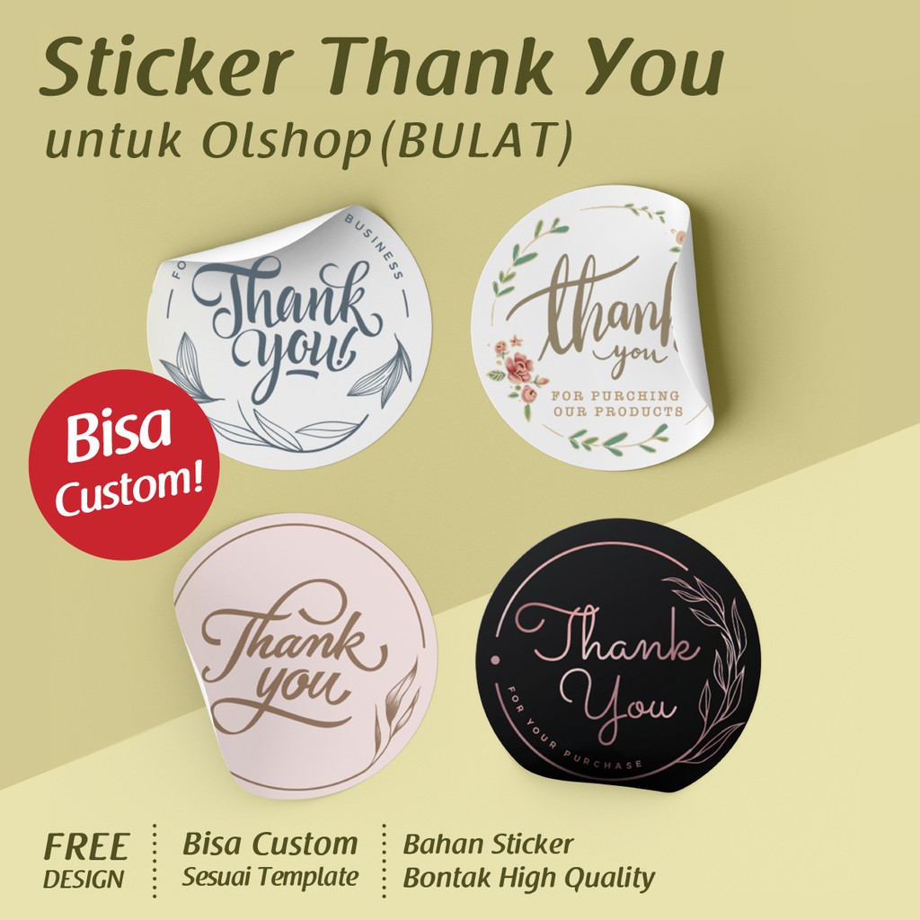 

[CUSTOM] Stiker Thank You/ Sticker Terima Kasih/ Sticker Olshop/ Sticker Bulat
