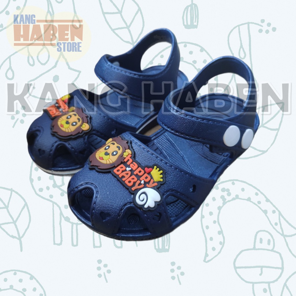 Sandal Anak Bayi Cowok Bahan Karet Lembut Gambar Karakter Lion Singa 052HB