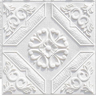 【WR】WALLPAPER 3D FOAM MOTIF BATIK WALLSTICKER WALL STIKER-35*35PalaceWhite