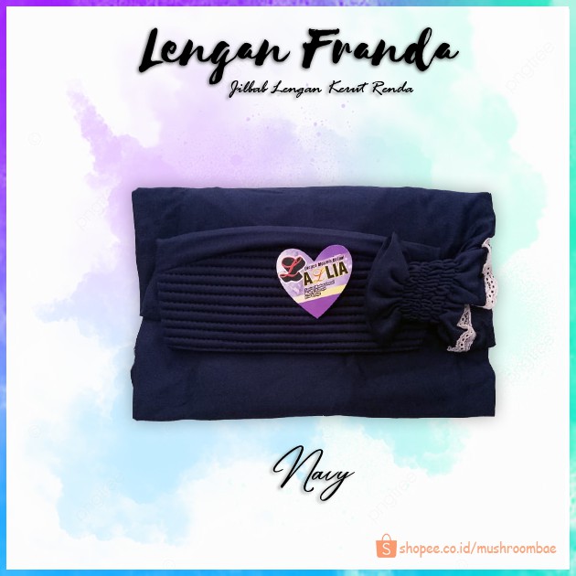 Jilbab Lengan Franda Hijab Lengan Syari Renda by Azlia-Navy