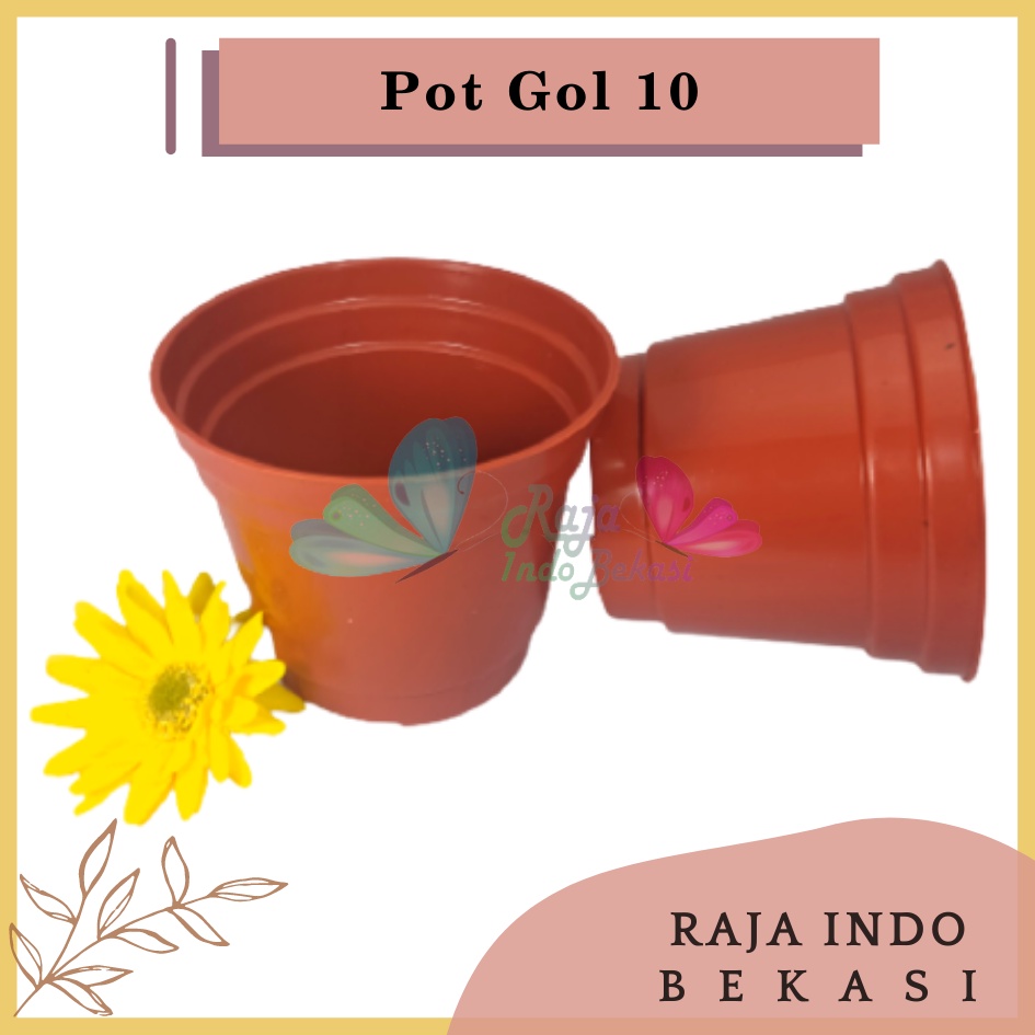 Pot 10 Coklat Merah Bata Murah - Pot Bulat Kecil Bisa Untuk Vas Bunga - Pot Tanaman 10CM Benih Kecil