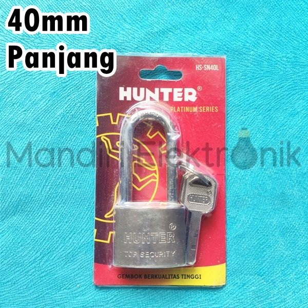 Gembok Hunter 40mm Leher Panjang - Gembok Pintu 40mm Panjang Hunter Chrome HS-SN40L