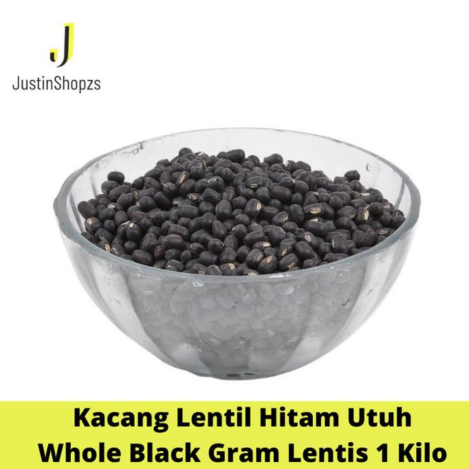 

Kacang Lentil Hitam Utuh Mentah Whole Black Gram Lentil 1 Kg Black Dal