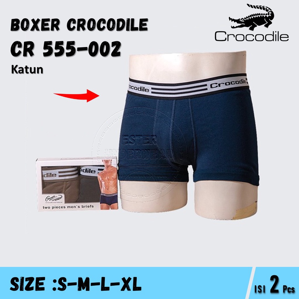 Celana Boxer Pria CROCODILE BXCR 002 ISI-2 PCS