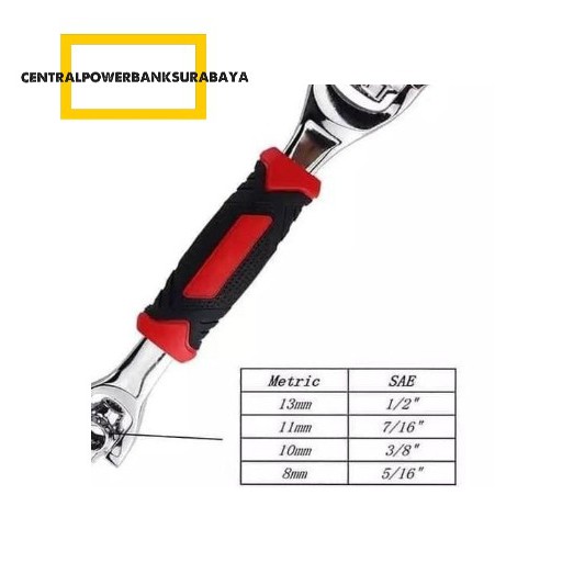 KUNCI PAS RING PAS SET MUR BAUT UNIVERSAL WRENCH 48 IN 1 TOOLS