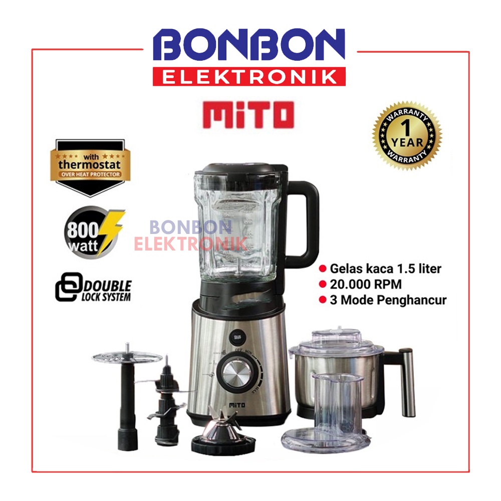 MITO Blender + Food Processor BL-100 1.5L / BL100 1,5L