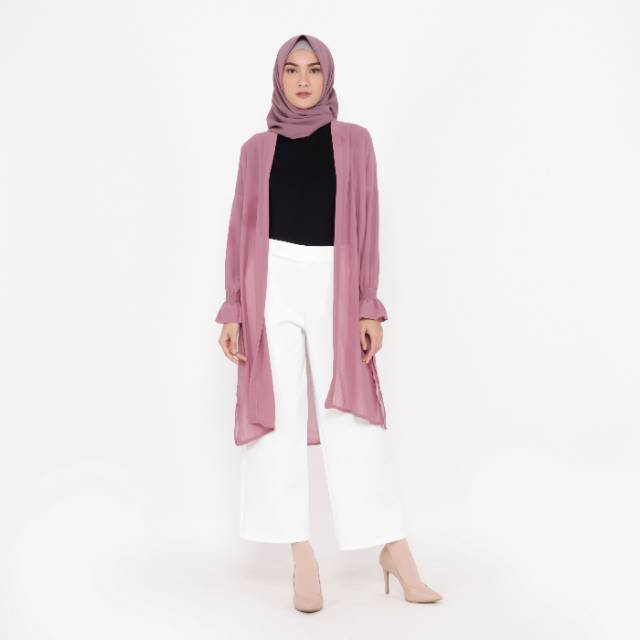 Kardigan polos outer musim panas melindungi kulit km dari matahari dan UV colour dusty pink