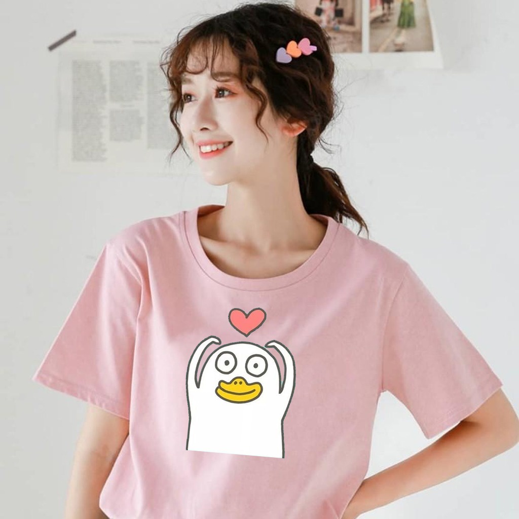 MYSTIQUE.ID-BAJU KAOS BEBEK LOVE T-SHIRT LUCU DAN AESTHETIC