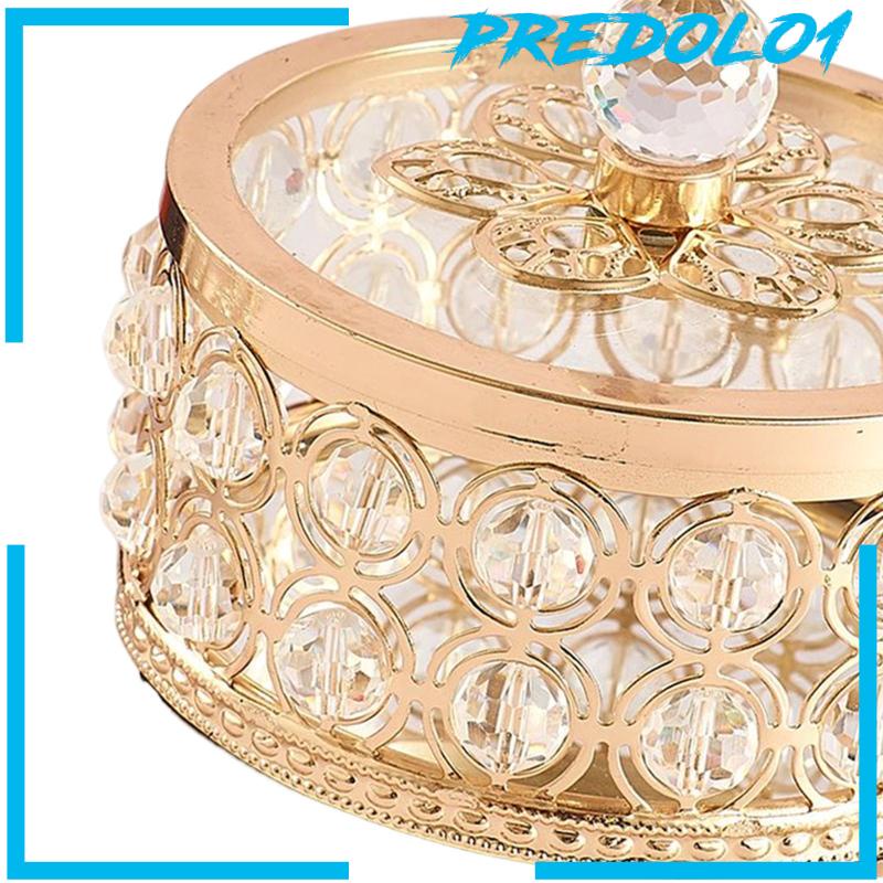 [Predolo1] Crystal Jewelry Box Organizer Trinket Box for Rings Earrings Home