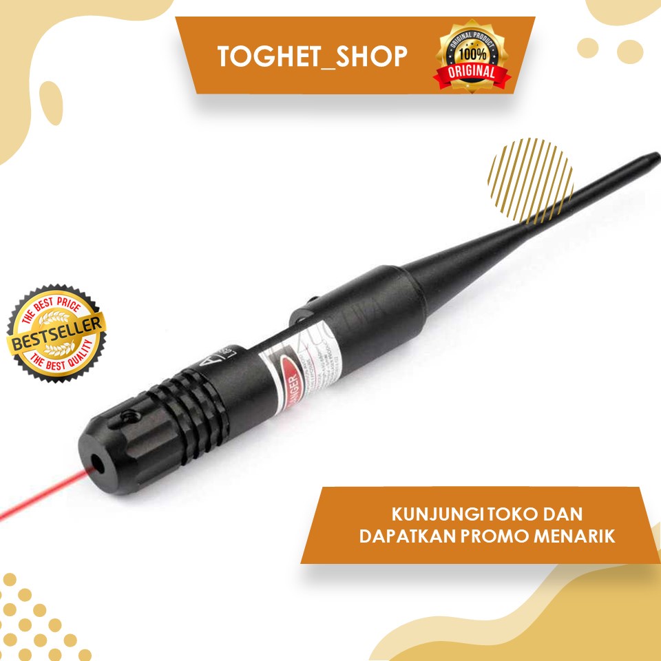 Laser Merah Tactical Red Dot Laser Boresight 0.22-0.50 Caliber Alat Bantu Bidik Senjata Kalibrasi Te