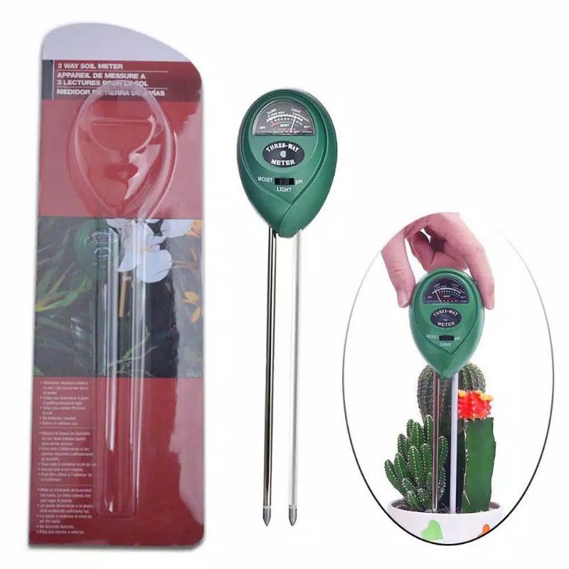 Hedao Soil meter  3 in 1 Soil Moisture Tester (pH, Moisture, Light) - pH Meter Tanah - Kelembaban Tanah &amp; Cahaya