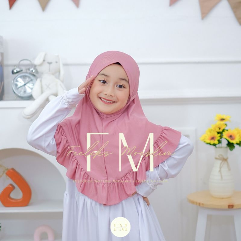 Hijab Anak TK Zihan 3-6thn / Jilbab nyaman murah adem kerudung kualitas PREMIUM