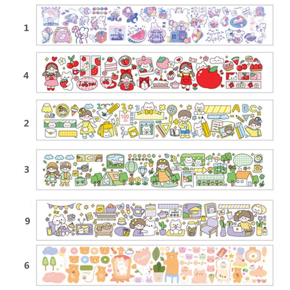 Solighter Kartun Lucu Kreatif DIY Craft Notebook Album Jurnal Washi Paper