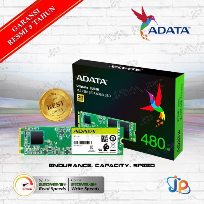 Adata SSD SU650 Ultimate M.2 2280 3D Nand 480GB - SU650 480 GB Sata 3