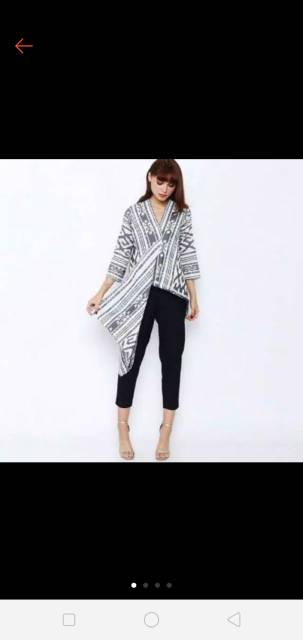 Blazer tenun motif toraja putih G1 + free masker