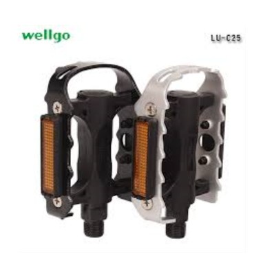 Pedal Wellgo Lu-C25 sepeda gunung road bike sealed bearing aluminium - Hitam
