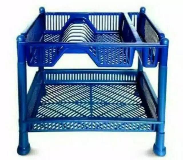 RAK PIRING PLASTIK SUSUN 2 KOKOH / RAK PIRING WASTAFEL PLASTIK SUSUN 2