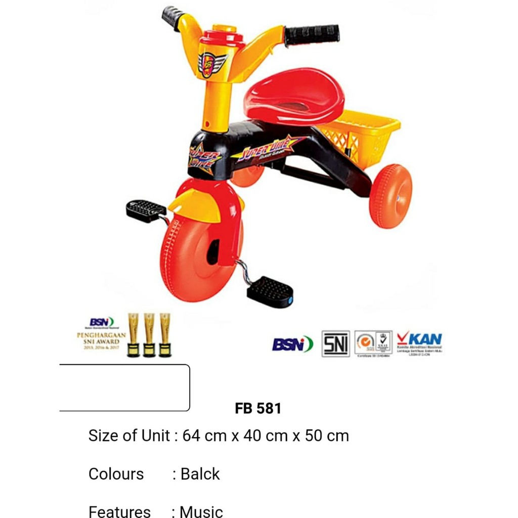 SEPEDA RODA 3 PLASTIK / SHP FB 581 MUSIC