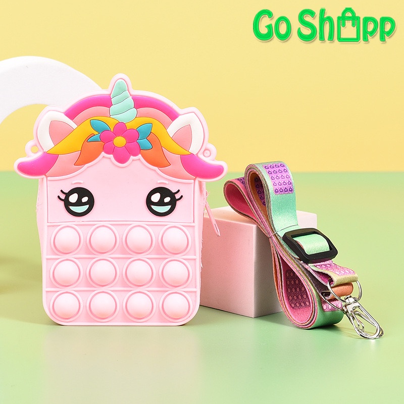 Tas Pop it Anak Pony Unicorn Lucu Import - Tas Selempang Anak Karakter Unicorn - Tas Pop It Terbaru Import - Tas Anak Lucu Pop It Fidget Toys [JL15]