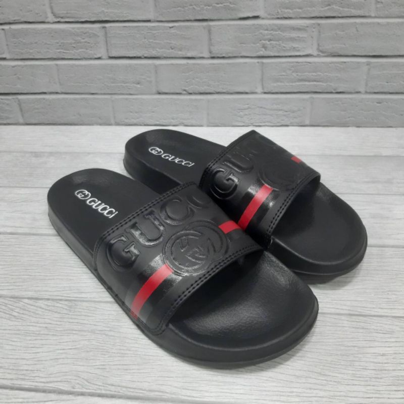 NEW ARRIVAL SENDAL GUCCI HITAM MERAH