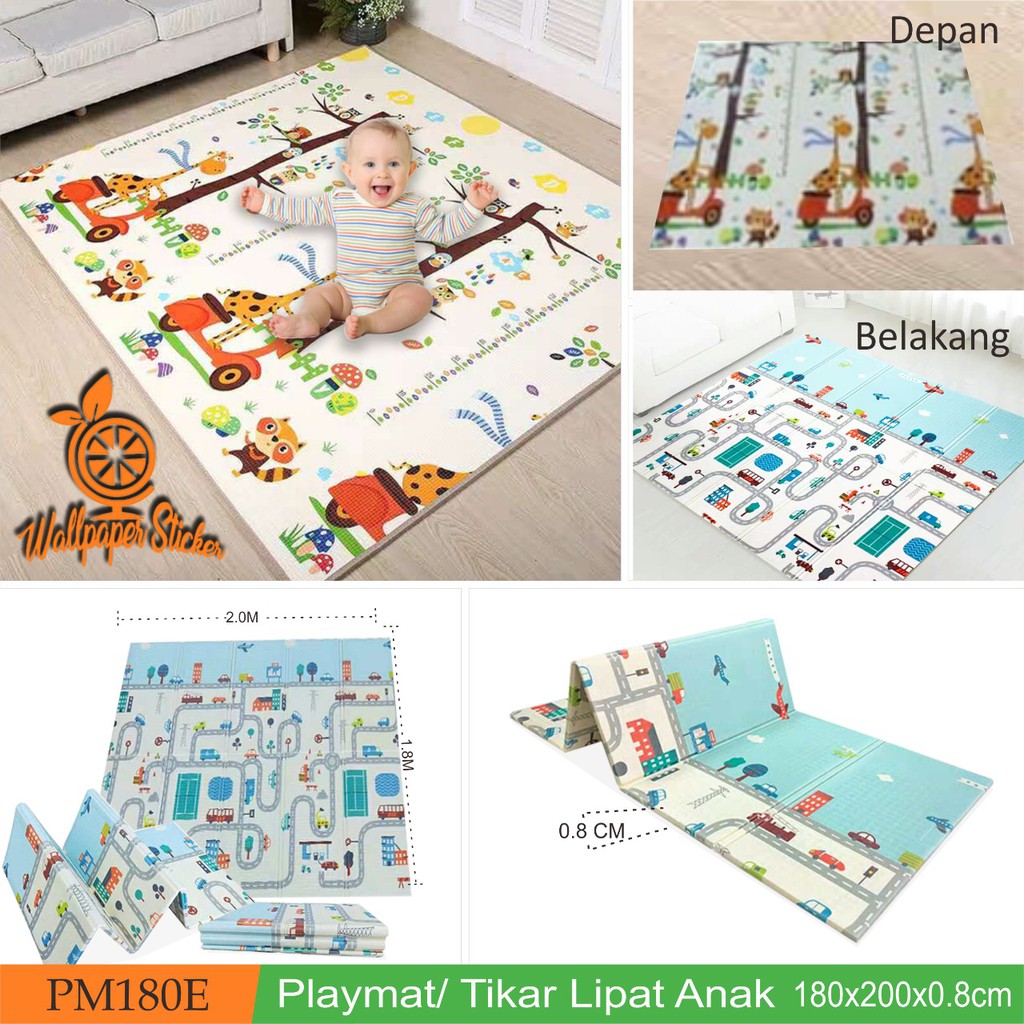 Karpet Lipat Playmat Bayi Premium Tikar Lipat Bayi Xpe Karpet Anak 200 X 180  Matras Bayi Gambar Kualitas Impor