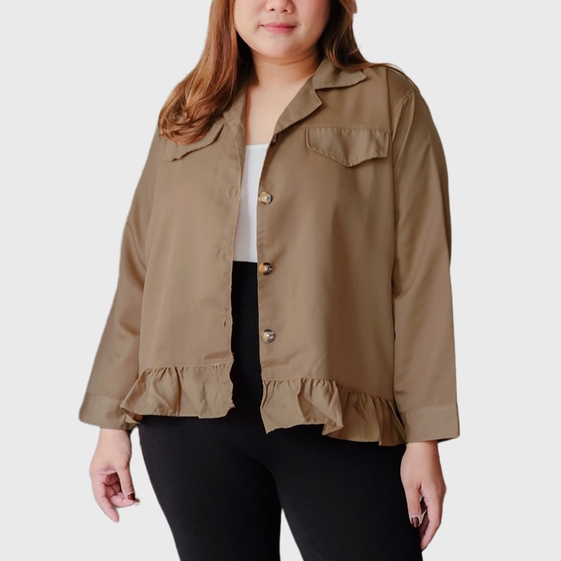 ARENA - Outer / Atasan Katun Wanita Bigsize Tangan Panjang