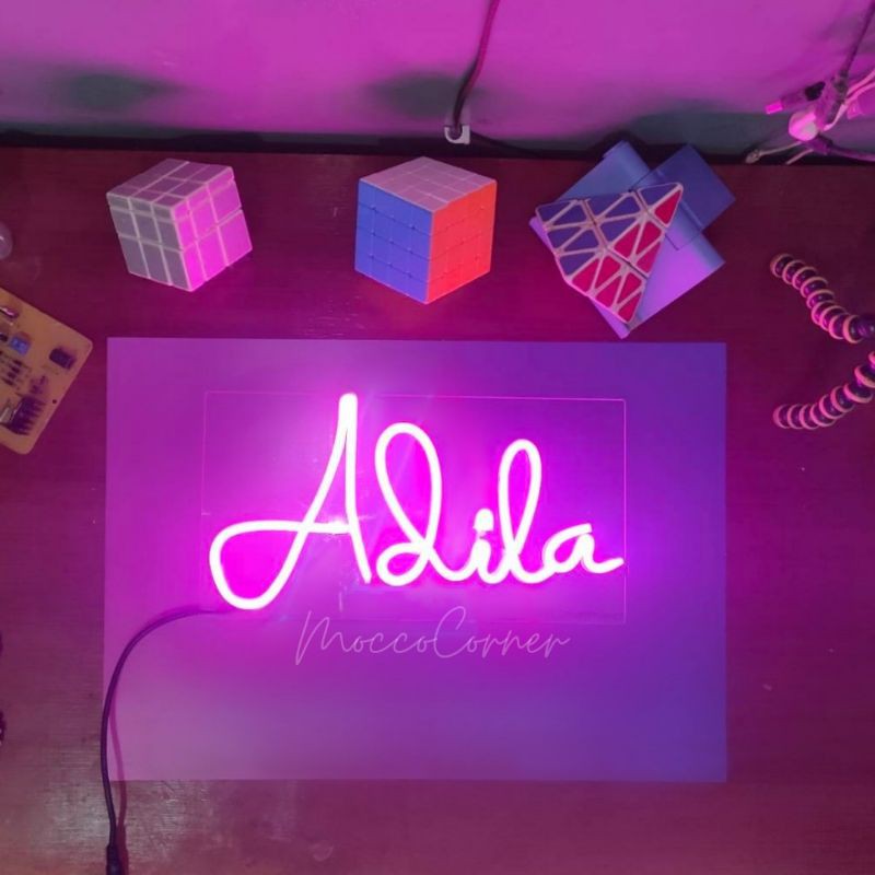 Neon Flex Lampu Neon Custom Nama Neon Sign 4 Huruf neon Neon Flex Lampu Neon Custom Nama Neon Sign 4 Huruf neon