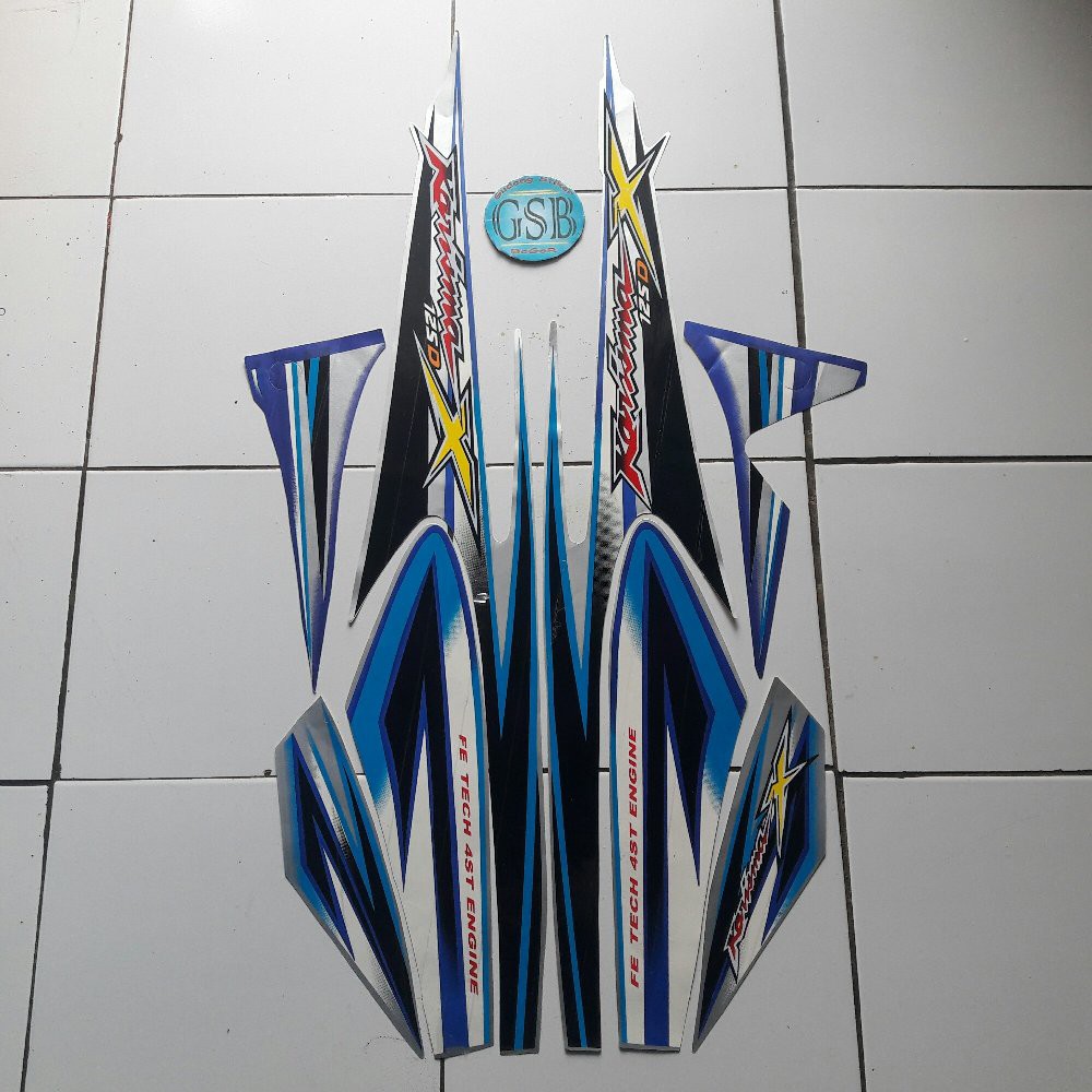 Variasi Stiker Motor Karisma X 125d 2005 Silver Biru Shopee