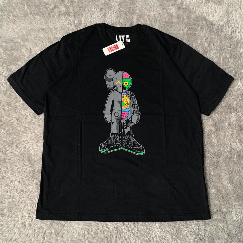 Kaos Tshirt Uniqlo X Kaws Anatomy Grey Fulltag &amp; Lebel