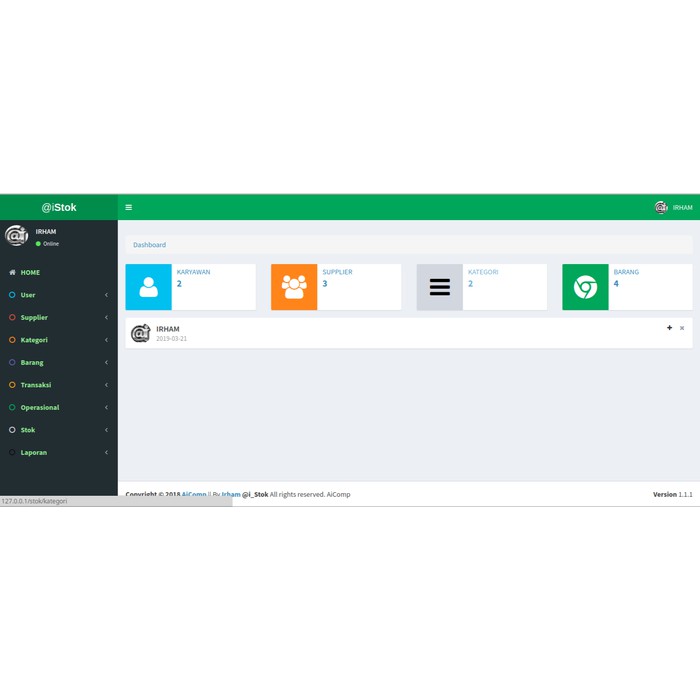 Aplikasi Software Inventory inventori barang perlengkapan (@i_Stok)