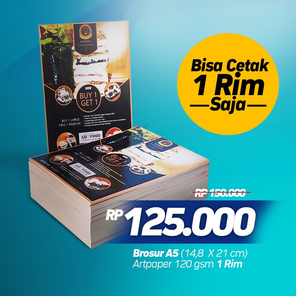 Cetak Brosur  Murah Ukuran  A5  Kertas Artpaper 120 gsm 