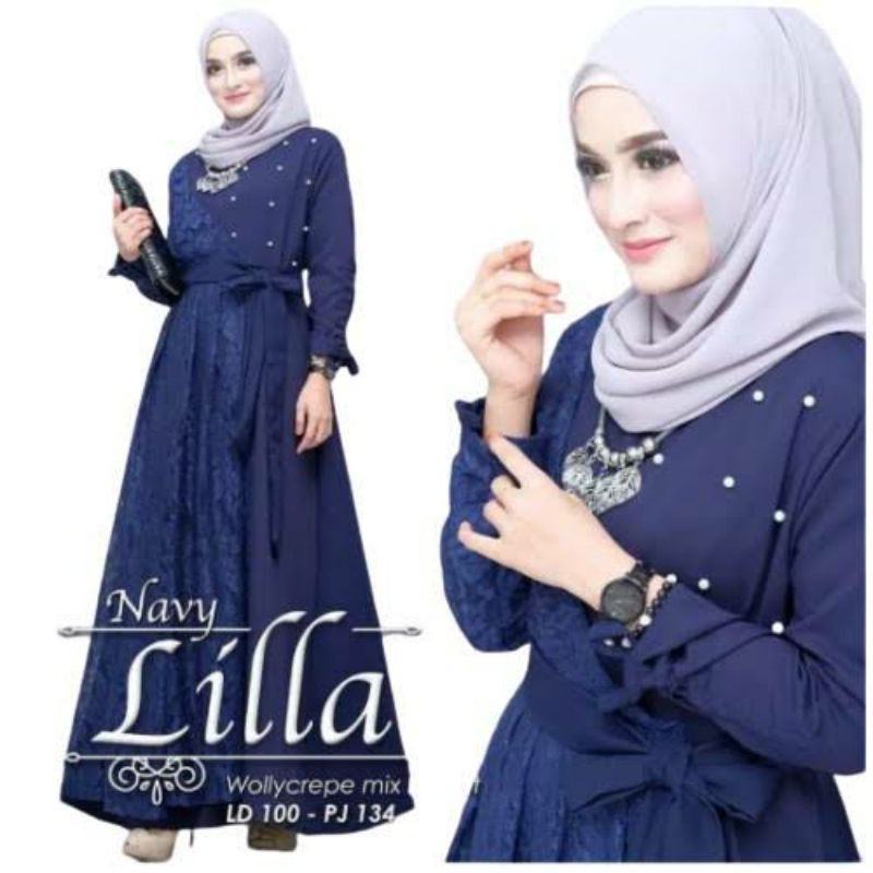 Baju gamis wanita terbaru gamis Dewasa kekinian modern 2021 wanita dress Lilla maxy