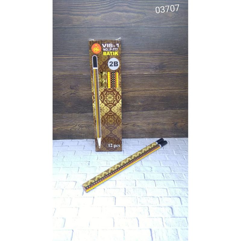 

pensil vis-1 batik 2B pack isi 12 batang.