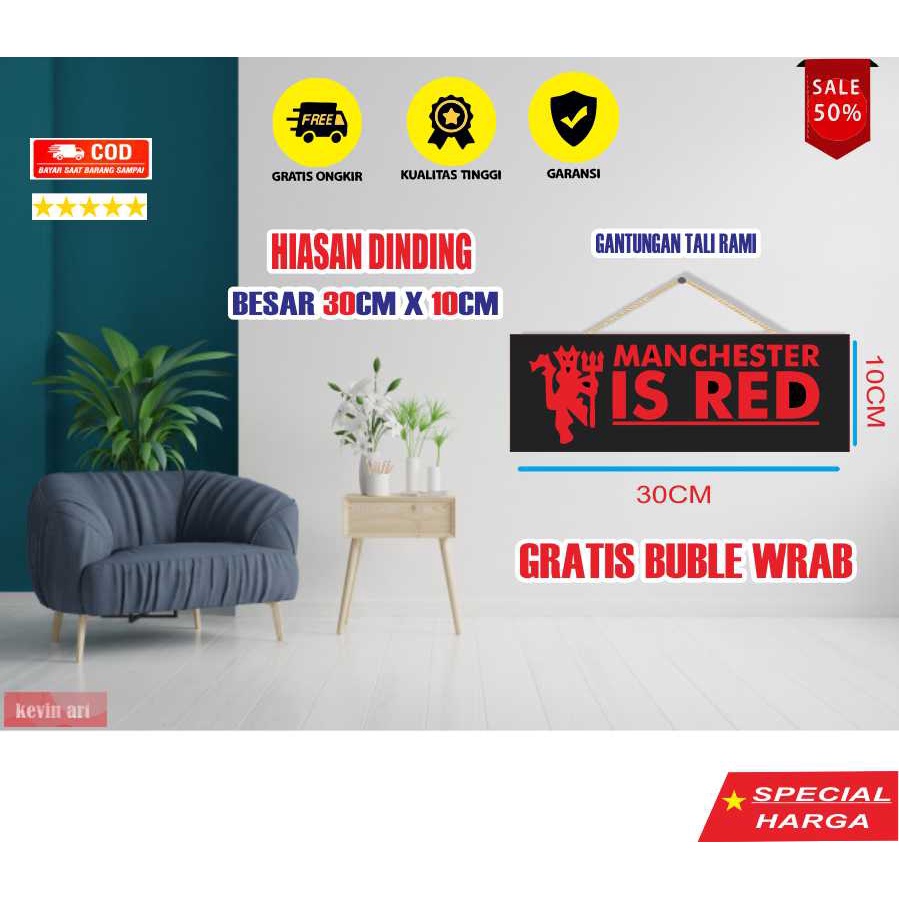 Hiasan Dinding Dekorasi Pajangan Dinding Kayu Manchester United Walldecor Keren