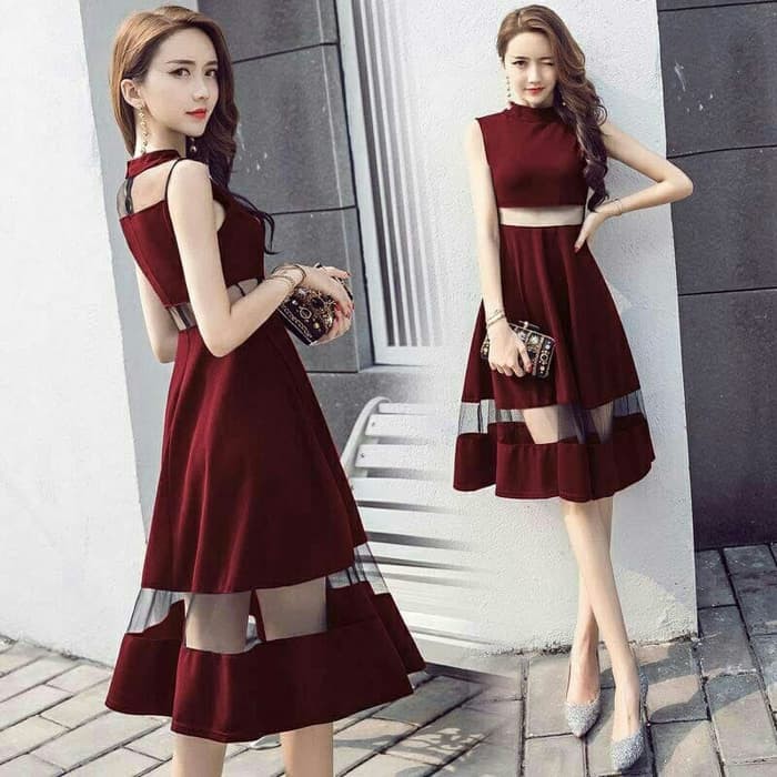 BAJU ATASAN DRES WANITA  Dress Tile Eliza