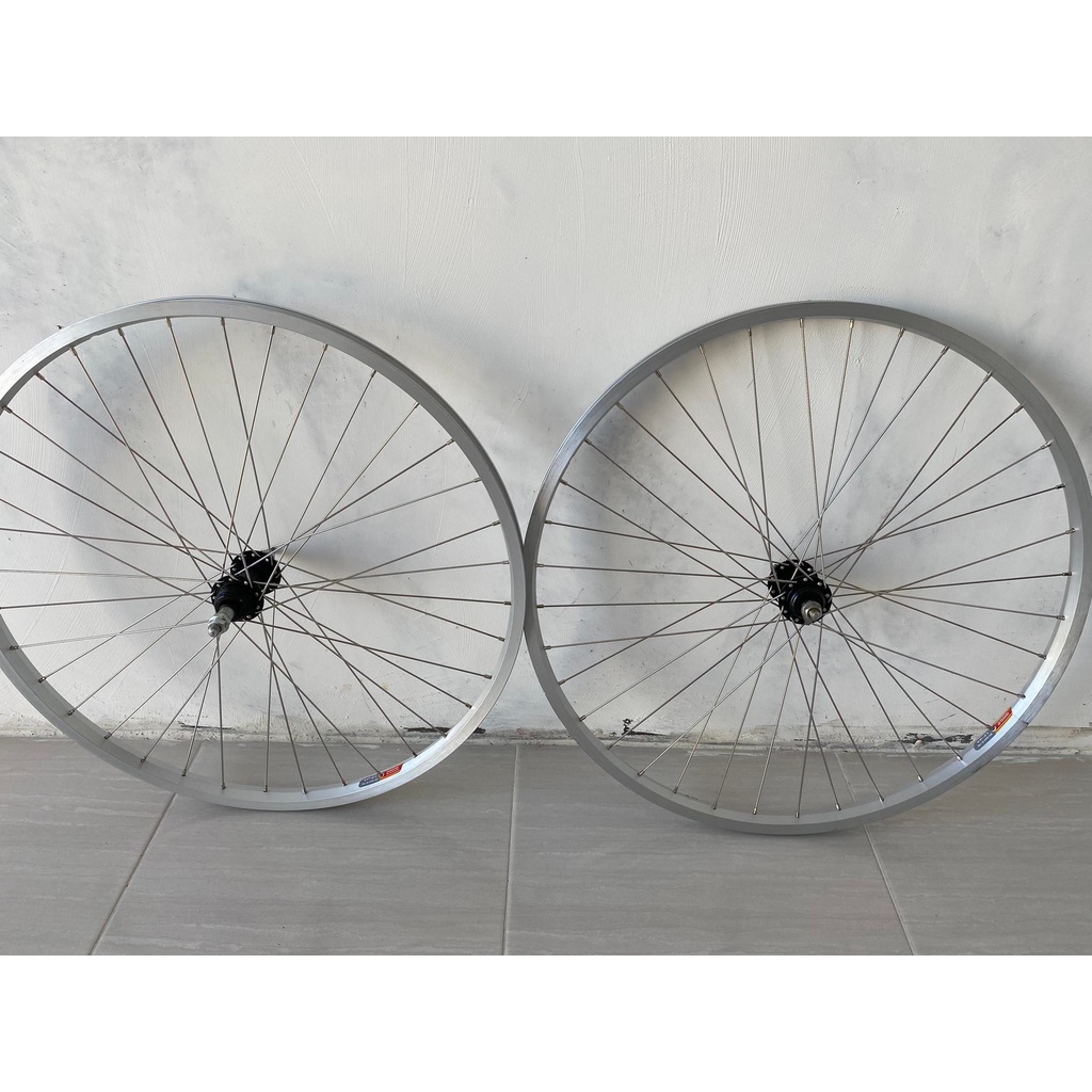 Wheelset Velg Araya 26 MTB Federal Original set Silver Wheel set rakitan sudah setelan ruji 26 x 1.50 1.75 2.10 1.95 1.90 V brake Cakram Depan dan belakang siap pakai