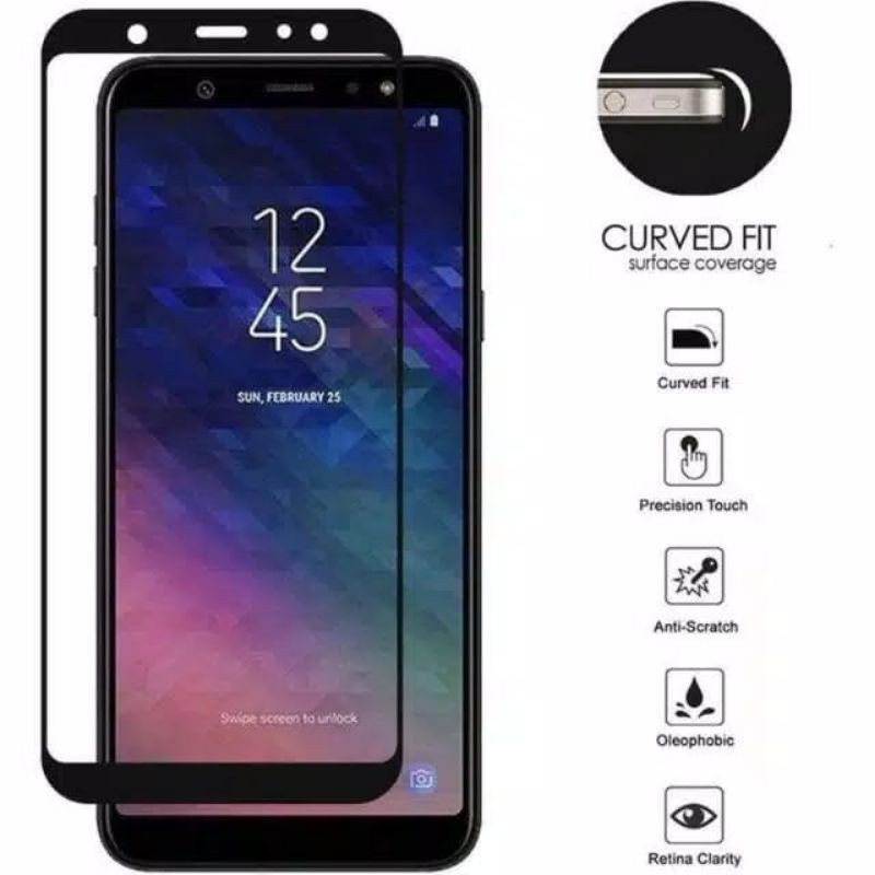 Tempered Glass Samsung A6 2018/A6 Plus Full Cover Screen Protector