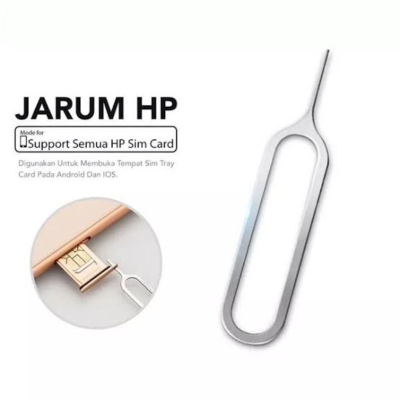 Tusukan HP Sim Card Sim Tray Good Quality Colokan Jarum Kartu Sim Card Ejector Besi Adaptor Colok Pin HP Semua Jenis HP Bisa Iphone Samsung Oppo XiaoMi Vivo Smartphone Grosir Grosiran Little Miss Sunshine Malang