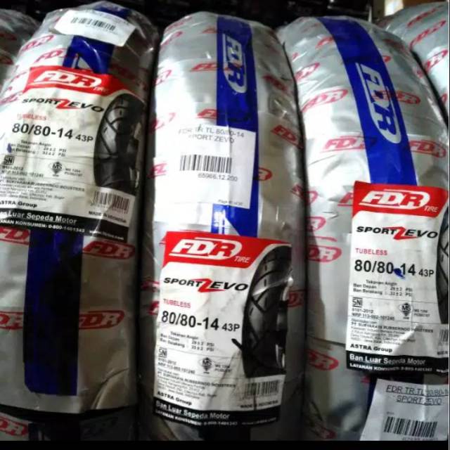 Ban tubeless FDR sport Zevo UK 80/80-14 for beat esp/beat/beat street/Scoopy/F1/Mio J/M3/Xeon/soul