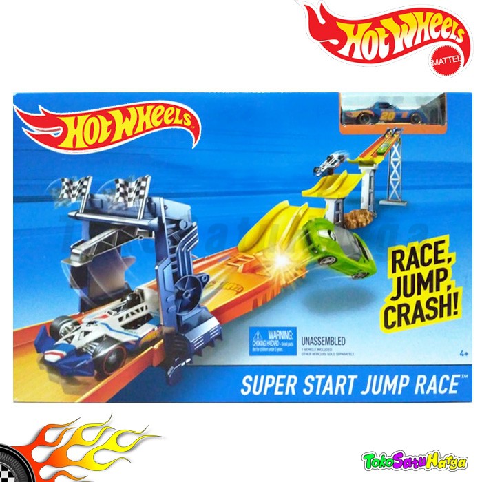Mainan Hot Wheels Super Start Jump Race HotWheels Die Cast ORI MATTEL