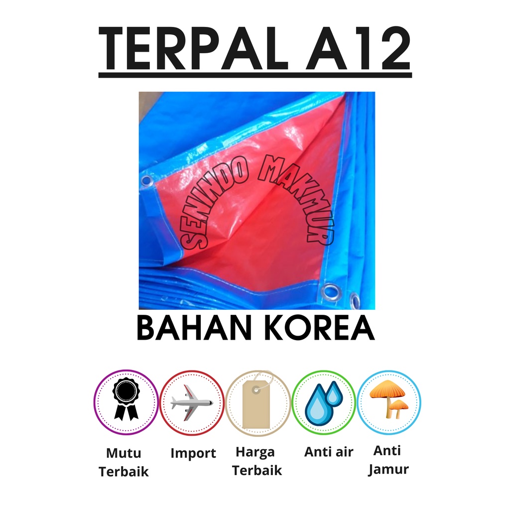 TERPAL PLASTIK JADI A12 METERAN BIRU ORANGE