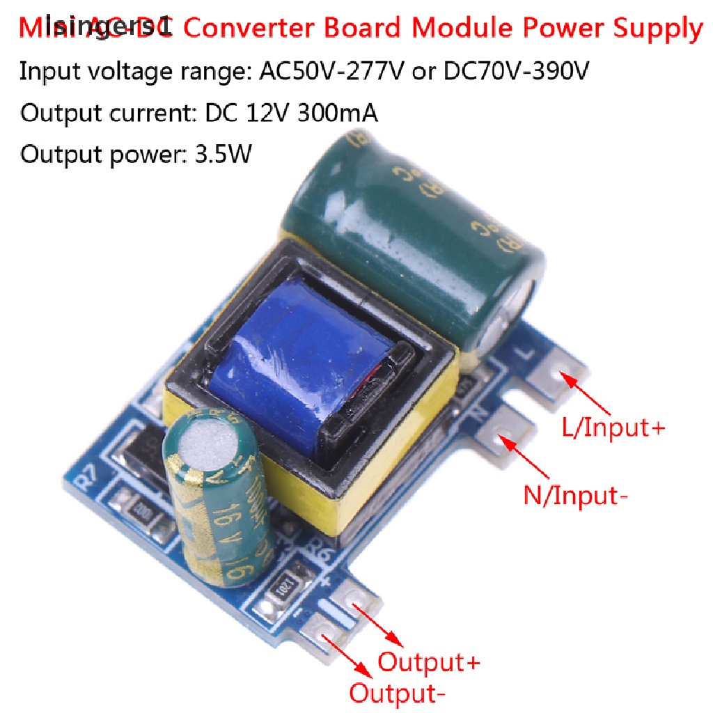 (lsingers1) Modul Konverter power supply AC-DC 12V 300mA 3.5W